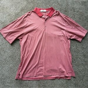 Fairway & Greene Red and White Striped Golf Polo Shirt Men’s Size XL